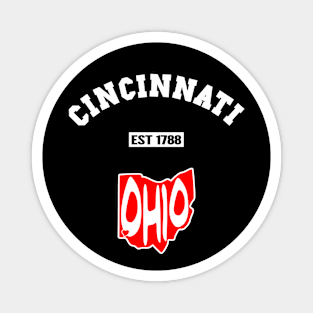 ⚾ Cincinnati Ohio Strong, Red and White Map, Est 1788, City Pride Magnet